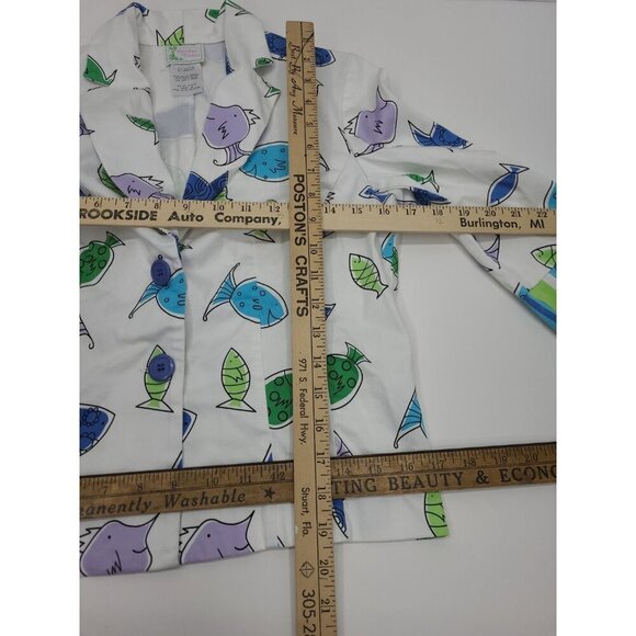 Vintage Bamboo Traders Jacket Women's Size Medium Lightweight Blazer Fish Theme - Picture 3 of 5